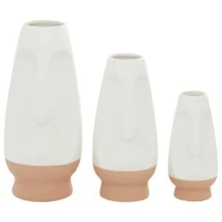 Maple And Jade Abstract Vase In White And Tan (Set Of 3) -Home Decoration Series 60023942 7