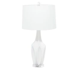 Maple And Jade 7" X 28" Table Lamp In White (Set Of 2)