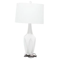 Maple And Jade 7" X 28" Table Lamp In White (Set Of 2) -Home Decoration Series 60024205 10