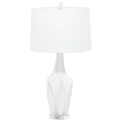 Maple And Jade 7" X 28" Table Lamp In White (Set Of 2) -Home Decoration Series 60024205 6