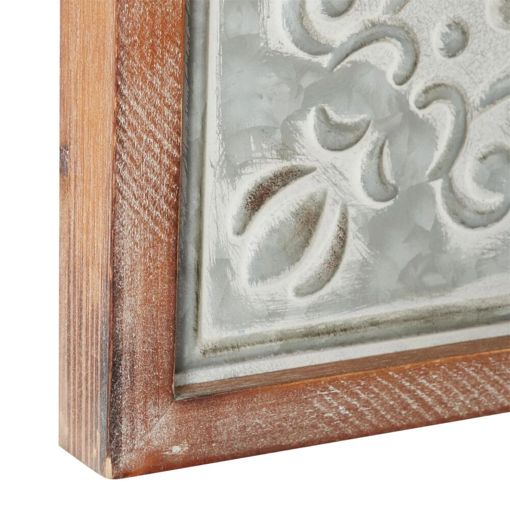 Maple And Jade 36" Square Wall Clock In Distressed Brown And Gray 6 Maple And Jade 36" Square Wall Clock In Distressed Brown And Gray - Image 4