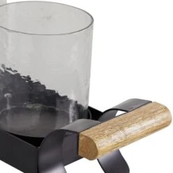 Maple And Jade Candle Holder In Black And Brown (Set Of 2) -Home Decoration Series 60024841 3