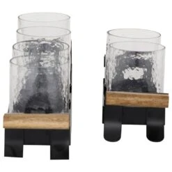 Maple And Jade Candle Holder In Black And Brown (Set Of 2) -Home Decoration Series 60024841 6