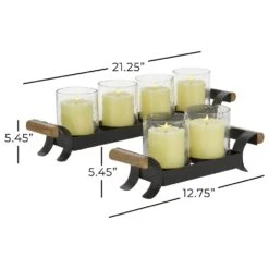 Maple And Jade Candle Holder In Black And Brown (Set Of 2) -Home Decoration Series 60024841 7
