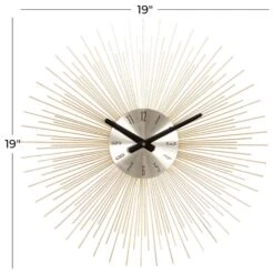 Maple And Jade 19" Metal Wall Clock In Gold -Home Decoration Series 60025137 10