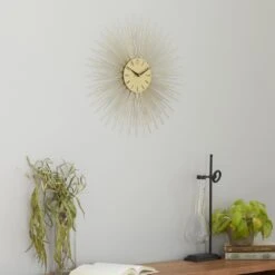Maple And Jade 19" Metal Wall Clock In Gold -Home Decoration Series 60025137 8