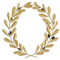 Maple And Jade 22" X 22" Coastal Leaves Wall Decor In Green And Gold -Home Decoration Series 60025145 5