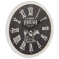 Maple And Jade 24" Wall Clock In White And Black -Home Decoration Series 60025285 6