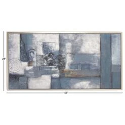 Maple And Jade 28" X 55" Abstract Wall Art In Neutral Gray -Home Decoration Series 60025392 7