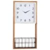 Maple And Jade Farmhouse Wall Clock With Shelf In Brown -Home Decoration Series 60030988 1