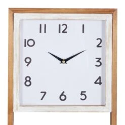Maple And Jade Farmhouse Wall Clock With Shelf In Brown -Home Decoration Series 60030988 3