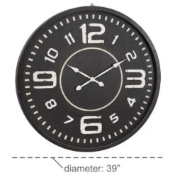 Maple And Jade 39" Wall Clock In Black -Home Decoration Series 60031713 6