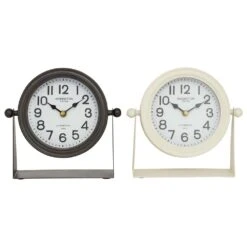 Maple And Jade 8" Clock In Black And White (Set Of 2)
