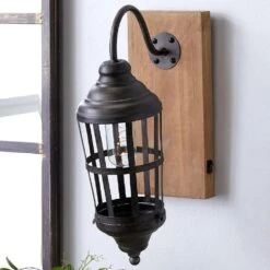 Maple And Jade 6" X 15" Wall Sconce In Brown And Black -Home Decoration Series 60032034 2