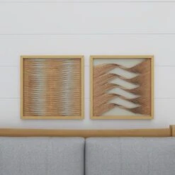 Maple And Jade 24" X 24" Abstract Framed Wall Art In Brown And Beige (Set Of 2) 31 Maple And Jade 24" X 24" Abstract Framed Wall Art In Brown And Beige (Set Of 2) -Home Decoration Series 60032505 11