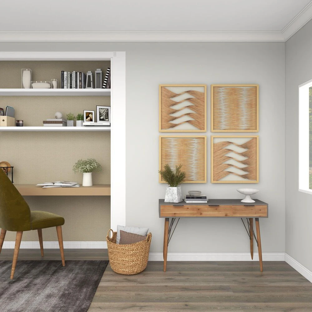 Maple And Jade 24" X 24" Abstract Framed Wall Art In Brown And Beige (Set Of 2) 16 Maple And Jade 24" X 24" Abstract Framed Wall Art In Brown And Beige (Set Of 2) - Image 14