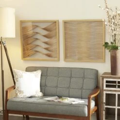 Maple And Jade 24" X 24" Abstract Framed Wall Art In Brown And Beige (Set Of 2) 35 Maple And Jade 24" X 24" Abstract Framed Wall Art In Brown And Beige (Set Of 2) -Home Decoration Series 60032505 15