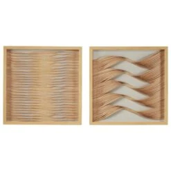 Maple And Jade 24" X 24" Abstract Framed Wall Art In Brown And Beige (Set Of 2) 26 Maple And Jade 24" X 24" Abstract Framed Wall Art In Brown And Beige (Set Of 2) -Home Decoration Series 60032505 6