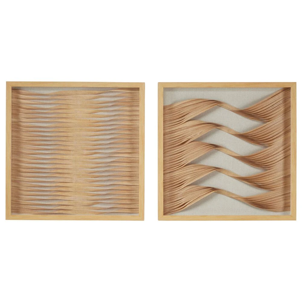 Maple And Jade 24" X 24" Abstract Framed Wall Art In Brown And Beige (Set Of 2) 8 Maple And Jade 24" X 24" Abstract Framed Wall Art In Brown And Beige (Set Of 2) - Image 6