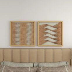 Maple And Jade 24" X 24" Abstract Framed Wall Art In Brown And Beige (Set Of 2) 29 Maple And Jade 24" X 24" Abstract Framed Wall Art In Brown And Beige (Set Of 2) -Home Decoration Series 60032505 9