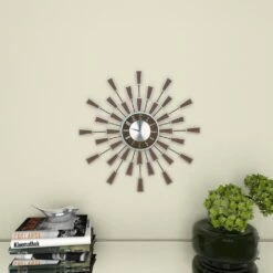 Maple And Jade Wall Clock In Silver And Black 20 Maple And Jade Wall Clock In Silver And Black -Home Decoration Series 60033495 2