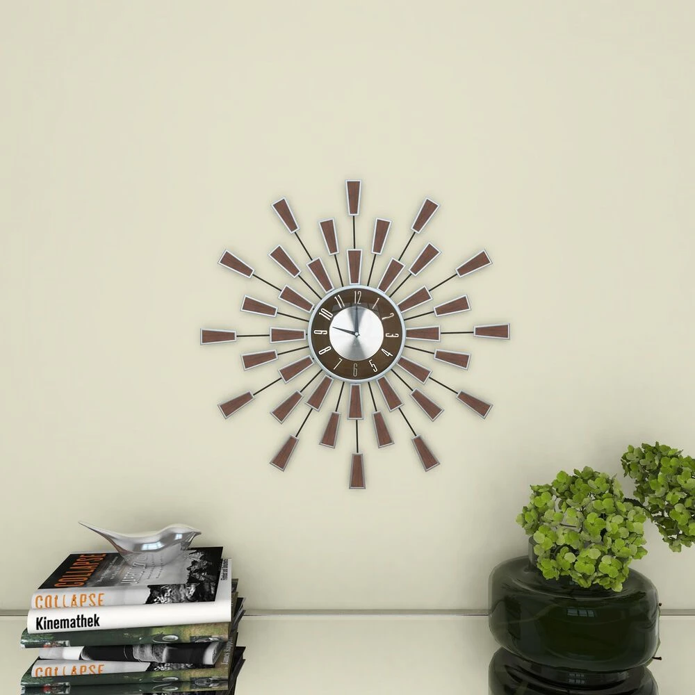 Maple And Jade Wall Clock In Silver And Black 4 Maple And Jade Wall Clock In Silver And Black - Image 2