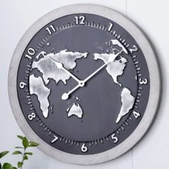 Maple And Jade 25" Metal And Wood Wall Clock In Grey -Home Decoration Series 60033560 2