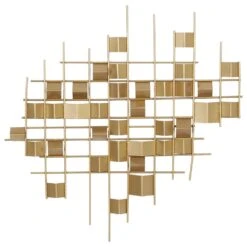 CosmoLiving By Cosmopolitan 32" X 32" Contemporary Wall Decor In Gold -Home Decoration Series 60034568 6