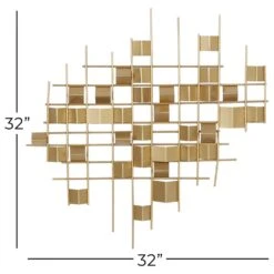 CosmoLiving By Cosmopolitan 32" X 32" Contemporary Wall Decor In Gold -Home Decoration Series 60034568 7