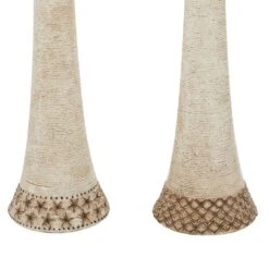 Maple And Jade 31" African Women Sculpture In Ebony Black And Eggshell White (Set Of 2) 12 Maple And Jade 31" African Women Sculpture In Ebony Black And Eggshell White (Set Of 2) -Home Decoration Series 60034915 4