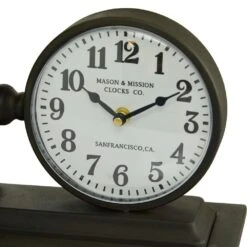 Maple And Jade 19" X 9" Table Clock In Black -Home Decoration Series 60035045 3