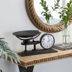 Maple And Jade 19" X 9" Table Clock In Black -Home Decoration Series 60035045 8