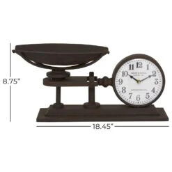 Maple And Jade 19" X 9" Table Clock In Black -Home Decoration Series 60035045 9