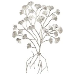 Maple And Jade 39" X 27" Glam Flowers Wall Decor In Silver