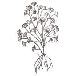 Maple And Jade 39" X 27" Glam Flowers Wall Decor In Silver -Home Decoration Series 60036563 5