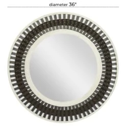 Maple And Jade 36" Round Wall Mirror In Black, White And Red -Home Decoration Series 60036837 14
