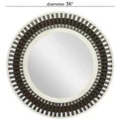 Maple And Jade 36" Round Wall Mirror In Black, White And Red -Home Decoration Series 60036837 6