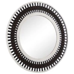 Maple And Jade 36" Round Wall Mirror In Black, White And Red -Home Decoration Series 60036837 7