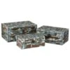 Maple And Jade Country Cottage Wood Box In Brown And Blue Gray (Set Of 3) -Home Decoration Series 60039088 1