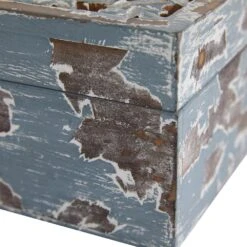 Maple And Jade Country Cottage Wood Box In Brown And Blue Gray (Set Of 3) -Home Decoration Series 60039088 3