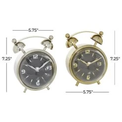 Maple And Jade 5.75" Contemporary Table Clock In Silver And Gold (Set Of 2) -Home Decoration Series 60039336 9