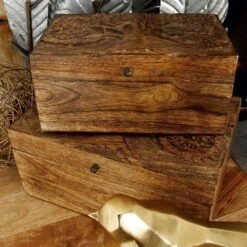 Maple And Jade Rustic Box In Natural Brown (Set Of 3) -Home Decoration Series 60039872 12