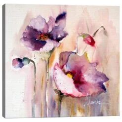 Lumaprints Plum Poppies I 20" X 20" Wall Art In Multicolor