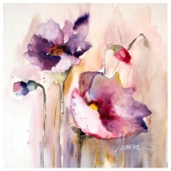 Lumaprints Plum Poppies I 20" X 20" Wall Art In Multicolor -Home Decoration Series 60092590 3