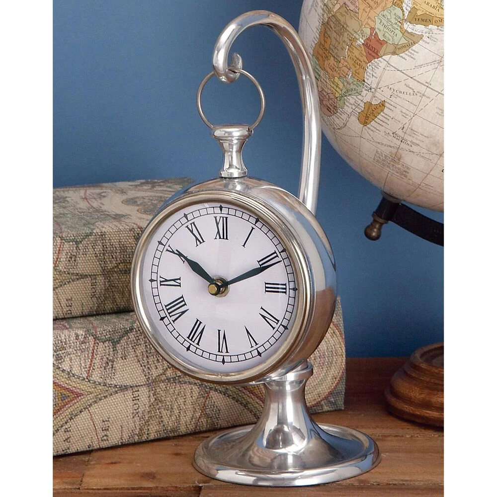Maple And Jade 11" X 5" Table Clock In Silver 4 Maple And Jade 11" X 5" Table Clock In Silver - Image 2