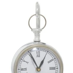Maple And Jade 11" X 5" Table Clock In Silver 12 Maple And Jade 11" X 5" Table Clock In Silver -Home Decoration Series 60230984 3