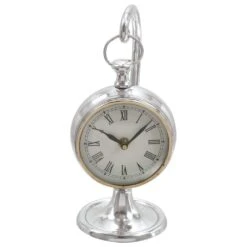 Maple And Jade 11" X 5" Table Clock In Silver 15 Maple And Jade 11" X 5" Table Clock In Silver -Home Decoration Series 60230984 6