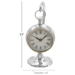 Maple And Jade 11" X 5" Table Clock In Silver 17 Maple And Jade 11" X 5" Table Clock In Silver -Home Decoration Series 60230984 8