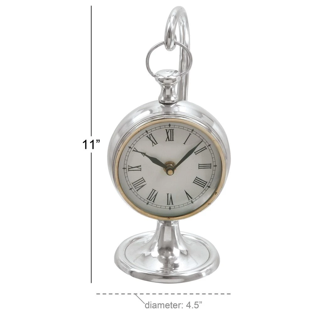 Maple And Jade 11" X 5" Table Clock In Silver 10 Maple And Jade 11" X 5" Table Clock In Silver - Image 8
