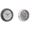Maple And Jade 10" Wall Clock In White And Brown (Set Of 2)